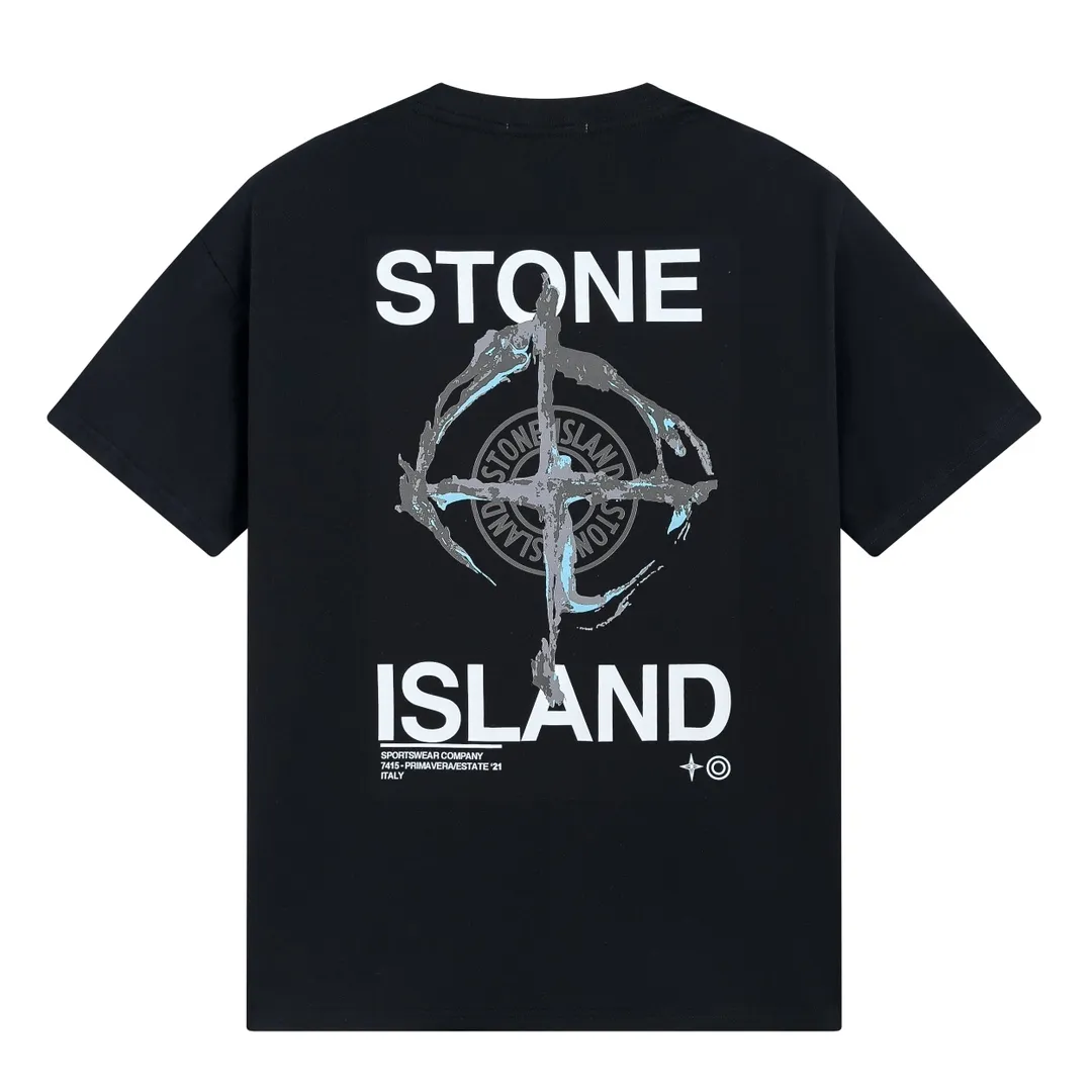 W655#P110💰 [Stone lsland/Stone Island summer new dark turbid compass printed pattern short-sleeved T-shirt] ⚠️[Original creation, high control of details] - Made of 260 grams of combed cotton, 32 count double yarn, soft and comfortable to the touch, sweat-absorbent and breathable. - Simple, basic and versatile style, original quality, the first choice for couples. - Made in a large factory, four needles and five threads on the shoulder, neatly routed, high quality workmanship. - Same style for men and women. Very versatile, one piece for everyone, details are clearly visible. Color: Black White Size: M L